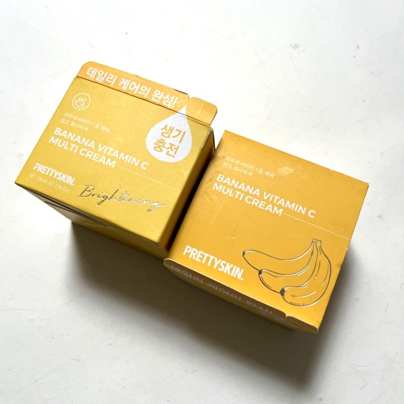 Lot 2pc New Korean PRETTYSKIN Banana Vitamin C Multi Cream - 100ml 3.3fl oz - Picture 3 of 3